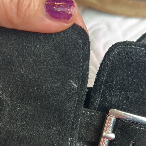 Michael Michael Kors Black suede bootie boots with buckle 8 M EUC Leather - Picture 15 of 16